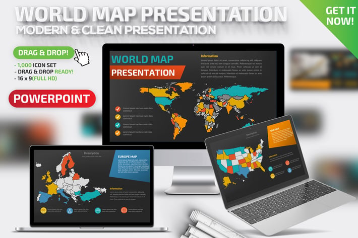 World Map Powerpoint Presentation Template