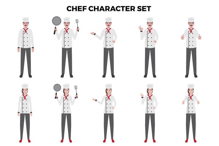 Chef Character Set – Illustrations