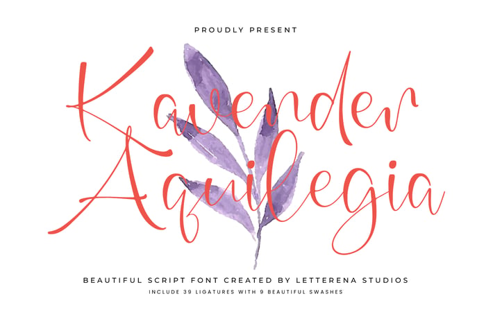 Kavender Aquilegia Script Font