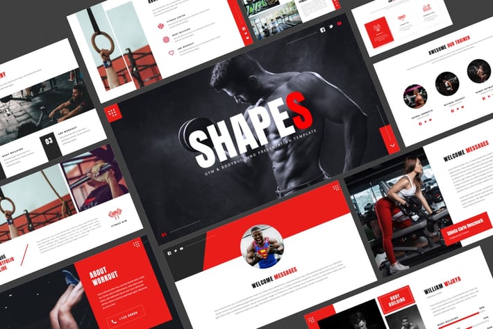 Shapes - Gym & Bodybuilding Powerpoint Template