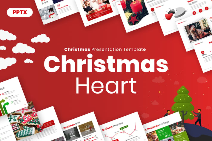 Christmas Heart Powerpoint Presentation Template
