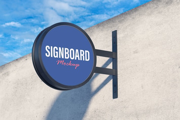Round Signboard Mockup