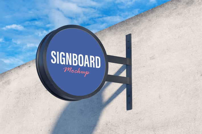 Round Signboard Mockup