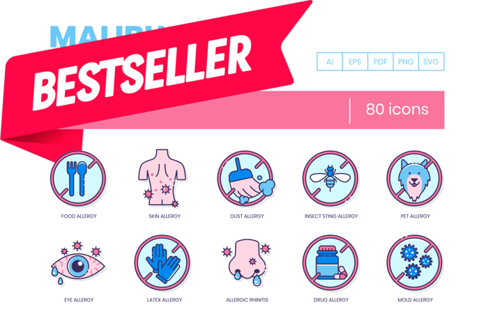 Allergy Icons - BESTSELLER!