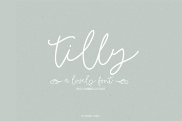 Tilly, a lovely font & bonus clipart