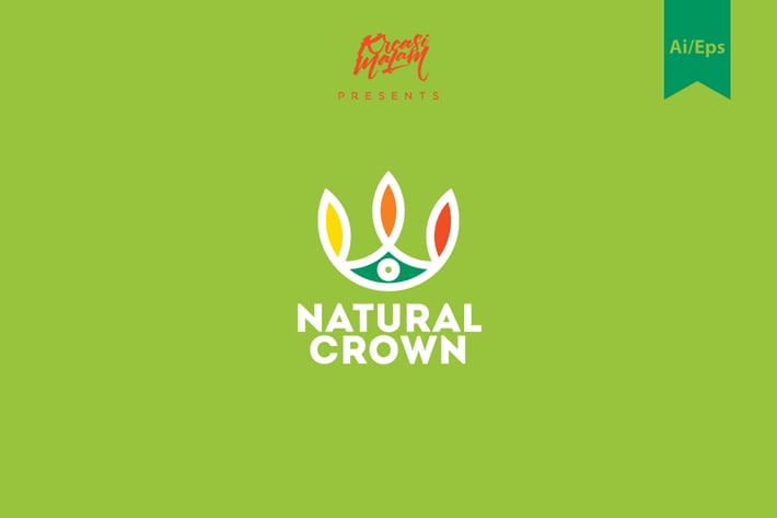 Natural Crown Logo Template