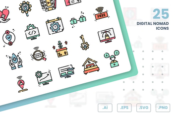 Digital Nomad Icons Set