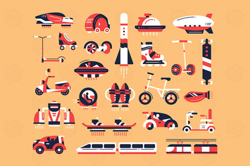 Transport - flat designstyle icons set
