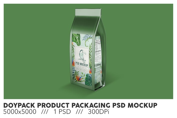 Doypack Product Packaging PSD Mockup