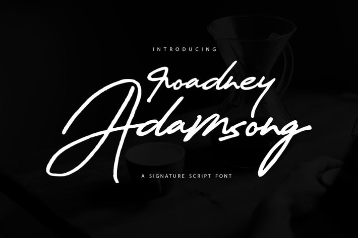 Roadney Adamsong | Signature Script Font