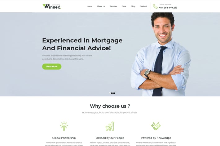 Winnex - Business Consulting WordPress Themes 
