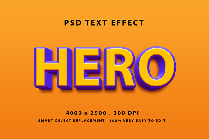 Hero text effect