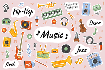 Music Cute Stickers Set