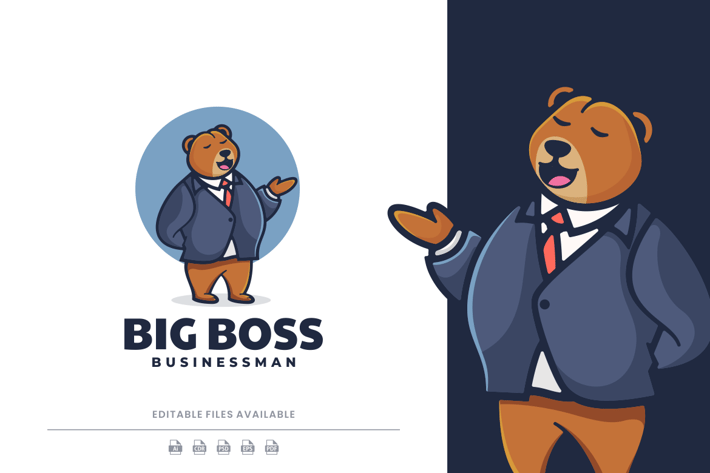 Bear Cartoon Character Logo