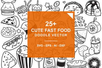 Fast Food Doodle Vector