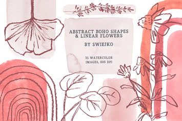 Abstract, Boho clipart set