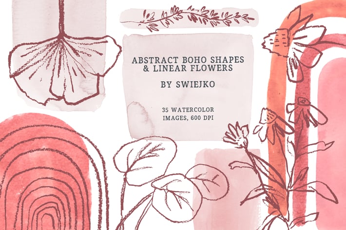 Abstract, Boho clipart set