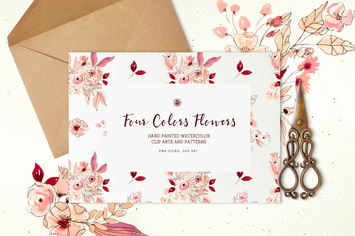 Four Colors Flowers