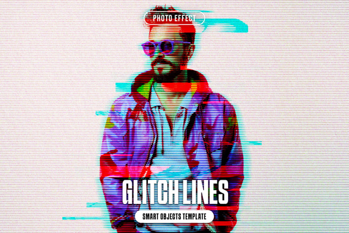 Glitch Lines Photo Effect