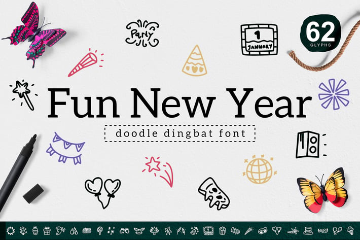 Fun New Year Dingbat