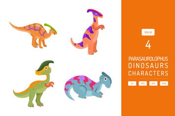 Cute Parasaurolophus - Dinosaurs Character Vol.10