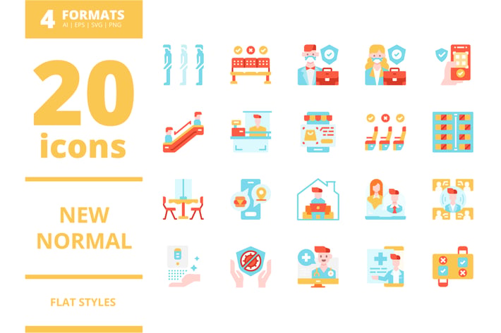 New normal Flat icons packs