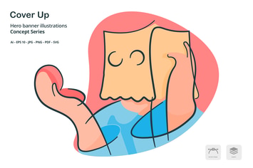 Cover Up Make up Vector Illustration