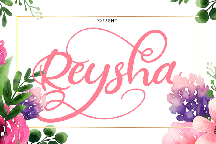 Reysha | Flower Script Font