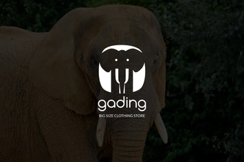 Gading : Negative Space Elephant Logo
