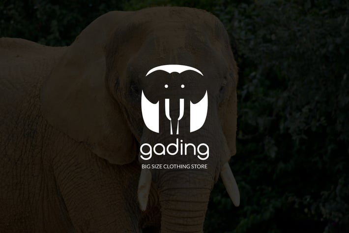 Gading : Negative Space Elephant Logo