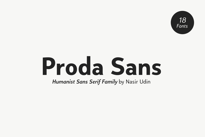 Proda Sans Family - 18 Fonts