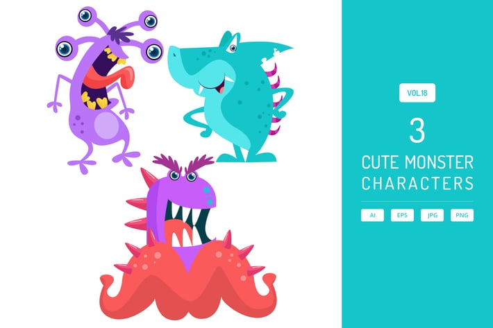 Cute Monster Characters Vol.18