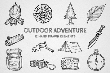 Outdoor Adventure Hand-drawn Elements
