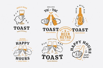 Beer Brand & Happy Hours Retro Logo