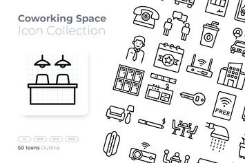 Coworking Space Outline Icon