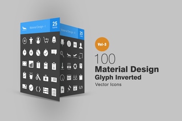 100 Material Design Glyph Inverted Icons