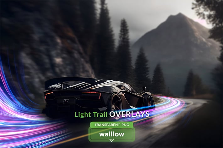 Light Trails Transparent PNG Photo Overlays