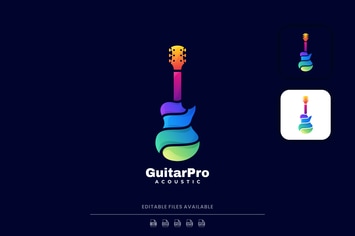 Guitar Gradient Colorful Logo