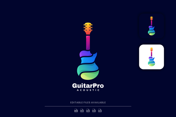 Guitar Gradient Colorful Logo