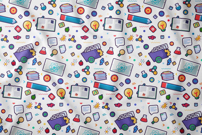 Cartoon School Seamless Pattern