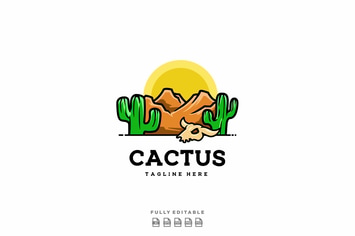 Desert Cactus Logo Template