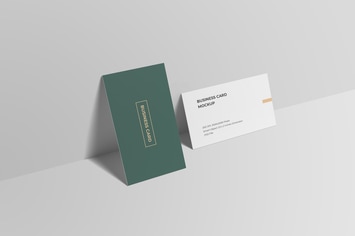 Business Card Mockup High Angle View