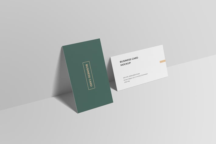 Business Card Mockup High Angle View