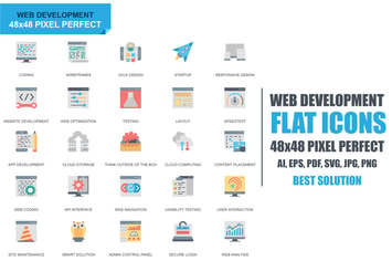 Simple Set Web Disign and Development Flat Icons