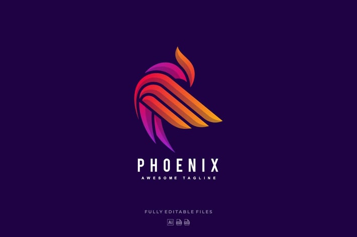 Bird Phoenix Colorful Logo