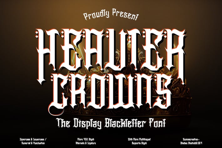 Heavier Crowns - Display Blackletter Font