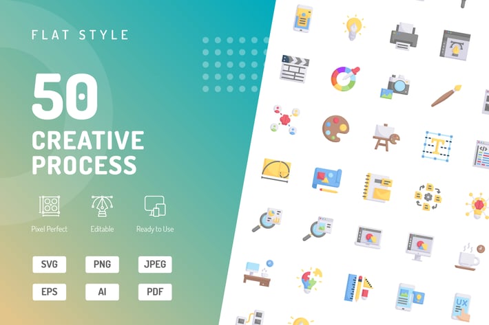 Creative Process Flat Icons 