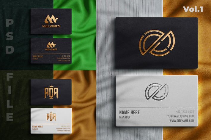 4 Luxury Business Card- Realistic Mockup Vol.1