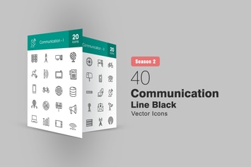 40 Communication Line Icons Season II