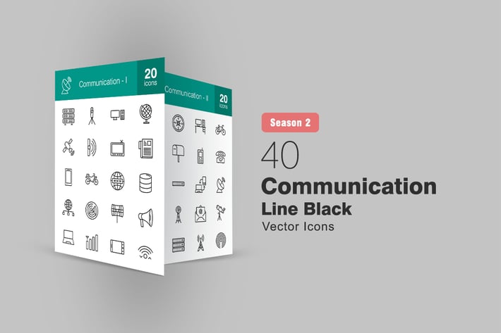 40 Communication Line Icons Season II